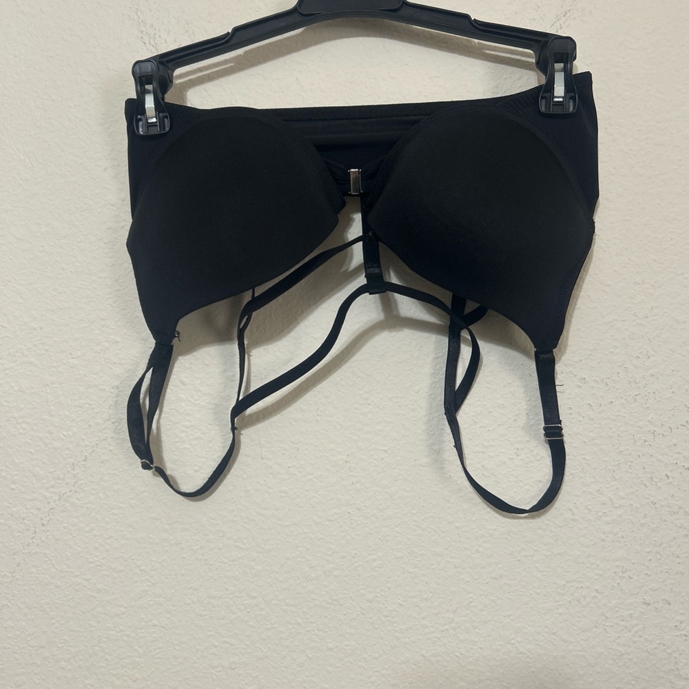 Unbranded Black Front-Closure Cage Back Push-Up Bra - Size 36B - Picture 3 of 7